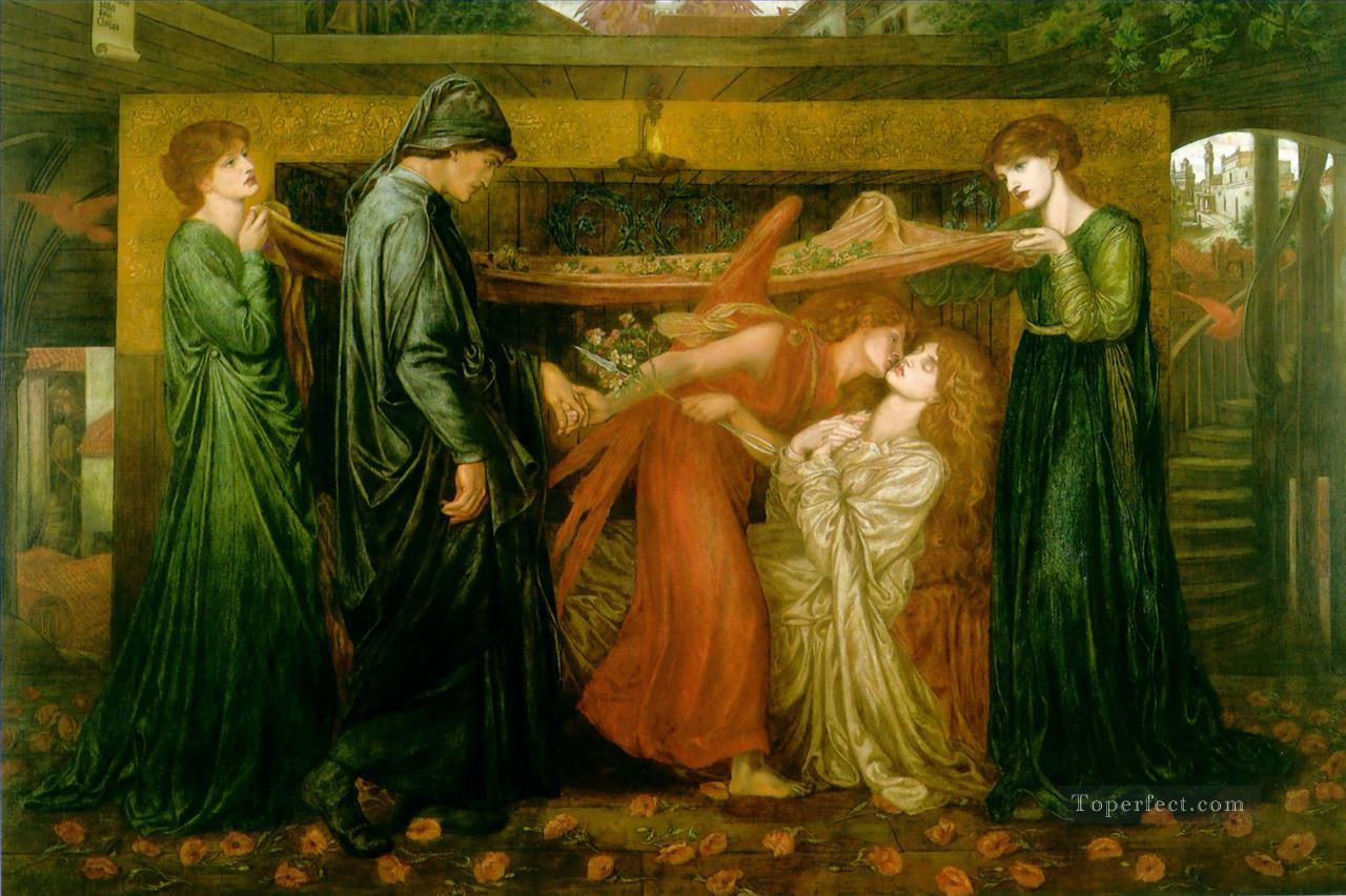 El sueño de Dantés en el momento de la muerte de Beatriz Hermandad Prerrafaelita Dante Gabriel Rossetti Pintura al óleo
